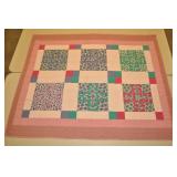 Pink & Teal Quilt Hats, Shoes, Umbrellas  48 X 60