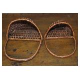 2 Wicker Baskets That Nest And Have Flat Backs;