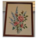 Needlepoint Rose Flower Arrangement