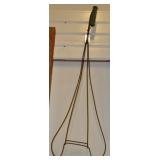 Vintage Blanket Beater With Green Wood Handle