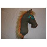 Folk Art Vintage Horse Head And Stick Toy.