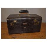 Vintage Hard Sided Case And Purse Faux Alligator.