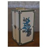 Miniature Wooden Trunk Floral And Kitty Motif