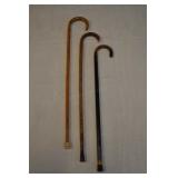 3 Cane Arch Handle Walking Sticks