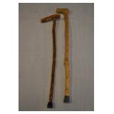 2 Handmade Walking Sticks; One Inscribed Dwight