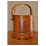Rustic Hardwood Pail Bucket 10.5x10.5 Inches