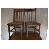 2 Wooden Vintage Chairs With Very Little Paint
