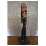 Hand Painted Folk Art Cowboy 37 Inches Tall