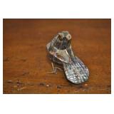 Silver And Mother Of Pearl Bird 3 Inches Tall.