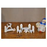 Vintage Blue Delft  Miniature Table & Chairs,