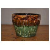 Vintage Salt Lazed Planter, Sun Burst Motif