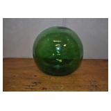 Green Glass Sea Float, Reproduction. 11 Inches