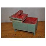 Green And Red Shoeshine Box.
