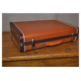 Vintage Camel Colored Suitcase. 19x14x6