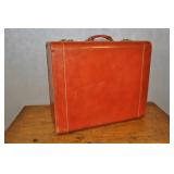 Vintage Hard Sided Reddish Brown Leather  Towne