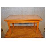 Small Wooden Coffee Table With Glass Top 32.5x14.5
