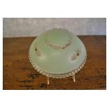 Vintage Art Deco Green Frosted Glass Shade + Fixtr