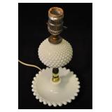 Milk Glass Small Table Lamp. 12inches W/o Bulb