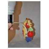 Vintage Ceramic Wall Light Painted Fruit.