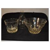 Princess House 3 Piece Crystal Set; Bowl 10 Inch,