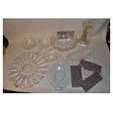 Glass Crystal And Pressed Assorted 9 Pieces.