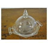 Depression Glass Dessert Dish With Lid. 8 Inches.