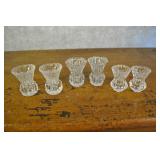 Crystal Bud Vases Set Of 6. 3 Inches Tall.