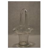 Medium Crystal Glass Basket 10 Inches Tall