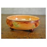 Peach Luster Footed Candy Dish With Pine Cone