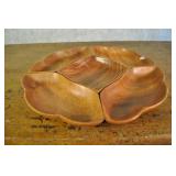 5 Piece Monkey Pod Wood Snack Trays