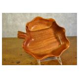 Monkey Pod Wood Taro Leaf  Made In Hawai