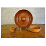 Three Wooden Bowls, 2 Marked House Of Myrtlewood