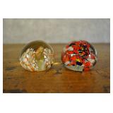 Pair Of Glass Paperweights