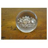 Signed Daum France Paperweight Clear Glass With