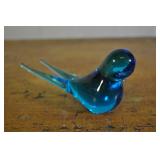 Blue Glass Scissortail Bird 6.5 Inches