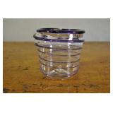 Blown Glass Vase Purple Swirl 4 X 4 Inches