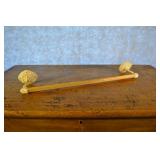 Shabby Chic Towel Bar White Painted Metal Brackets