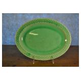 Green Crackle Glazed Serving Plate