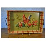 Iron Handled Painted Serving Tray