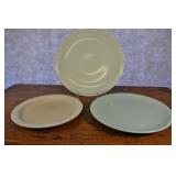 Three Ceramic Platters Teal Colors Franciscan,