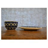 Cobalt Blue And White Tea Cup And Saucer