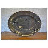 Large Blue Glazed Platter Snow Productions 2006