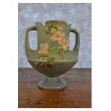 Roseville Vase Blue With Pink Flowers #146-6"