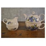 Single Serve Tea Pot And Cup W/ Cream And Sugar