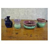 Green And Purple Pottery Made In Scotland 4 Pcs