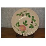 Hand Painted Cake Platter Pink Roses Made In U S A