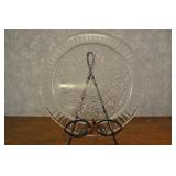 Vintage Glass Cake Platter 13 Inches Round