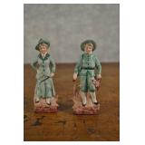German Bisque Boy And Girl Figurines 4.25 Inches