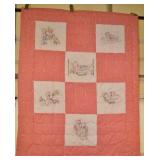 Needle Point Bears Baby Blanket 40x50 Inches