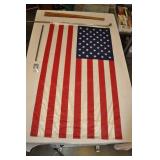 Usa Flag With Eagle Insert And Mounting Bracket.
